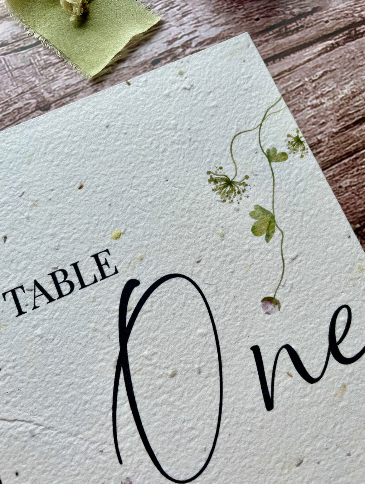 Plantable Wedding Table Number or Name Cards - Spring Green