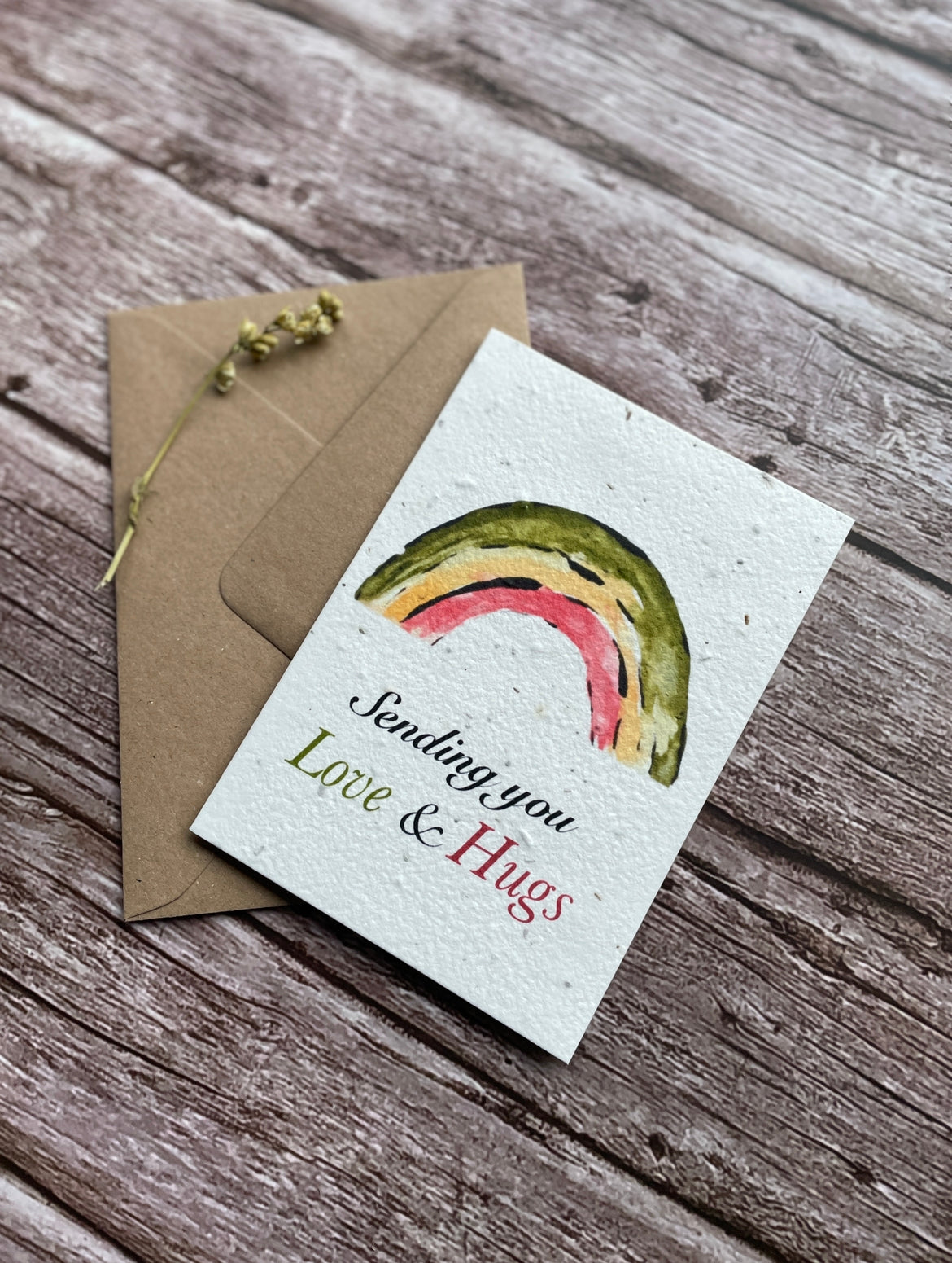 100% Eco-Friendly Love & Hugs Rainbow Card