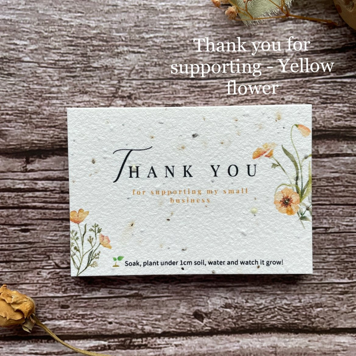 A7 Plantable Thank You Cards Leaflets & Gift Notes | Wildflower