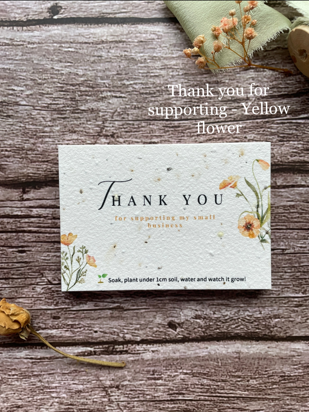 Pre-Designed A7 | Plantable Thank You Cards | Packs of 24 - 200