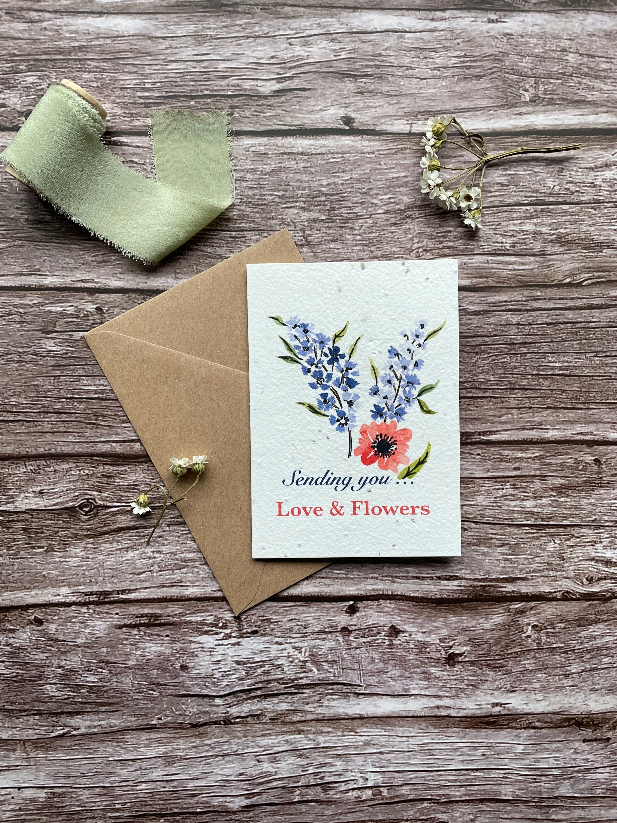 Love & Flowers Plantable Seed Paper Card