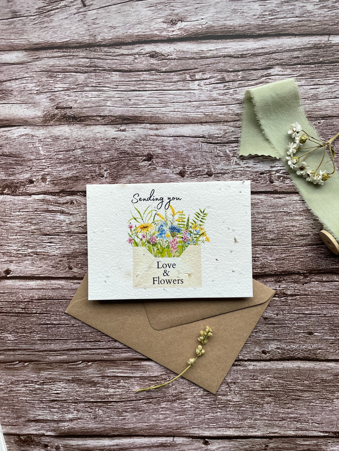 Love & Flowers Plantable Seed Paper Card
