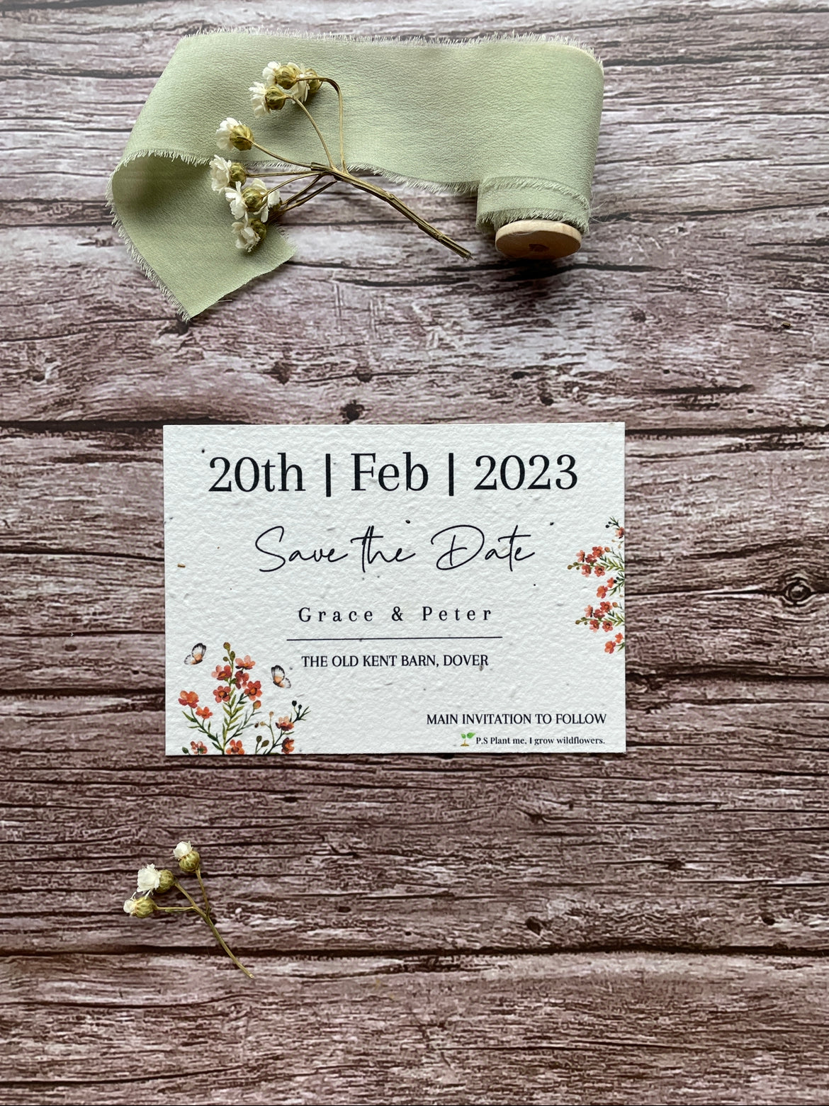 Plantable Wedding Save the Date Cards - Burnt Orange