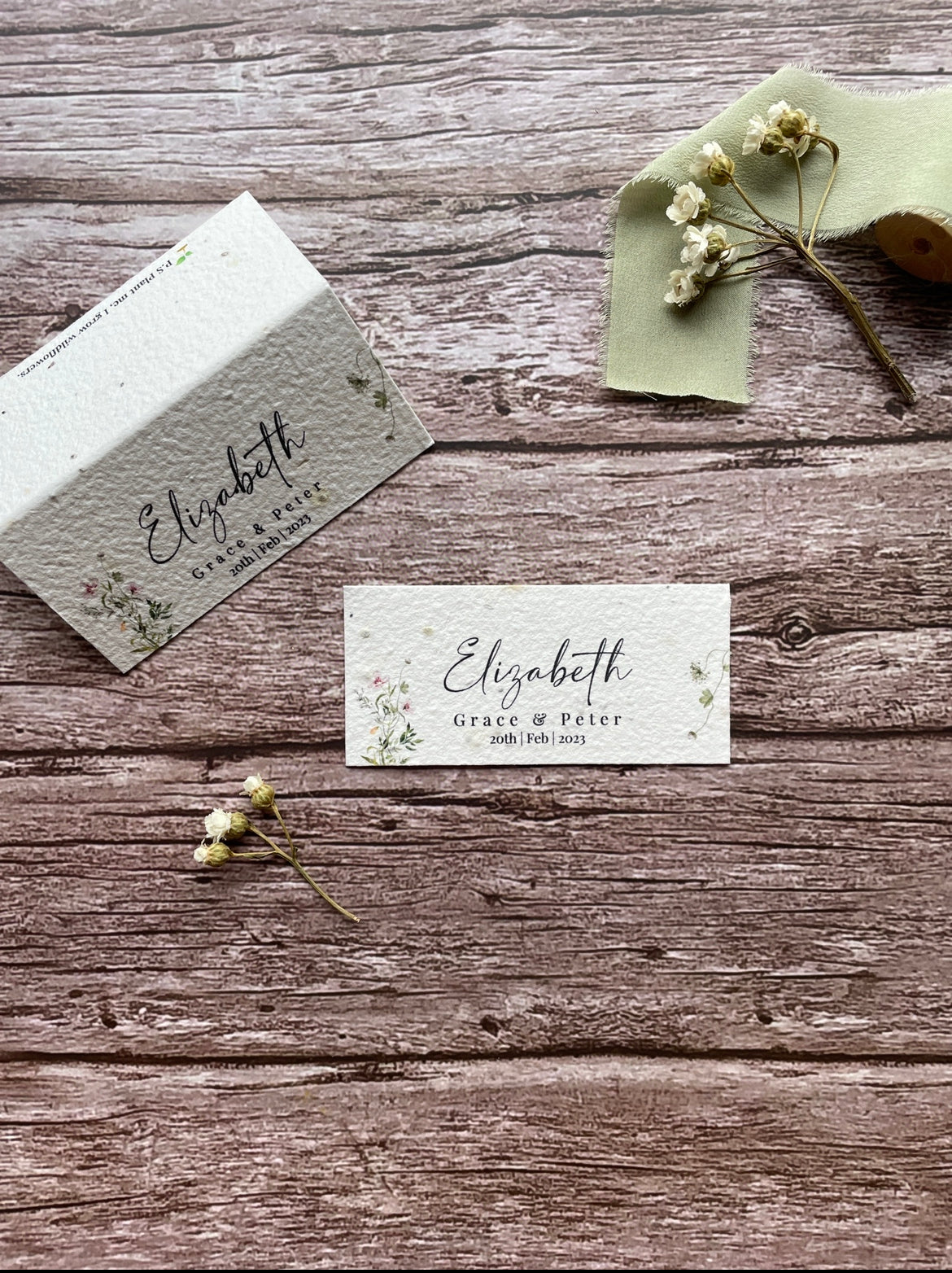 Plantable Wedding Place Cards - Spring Green