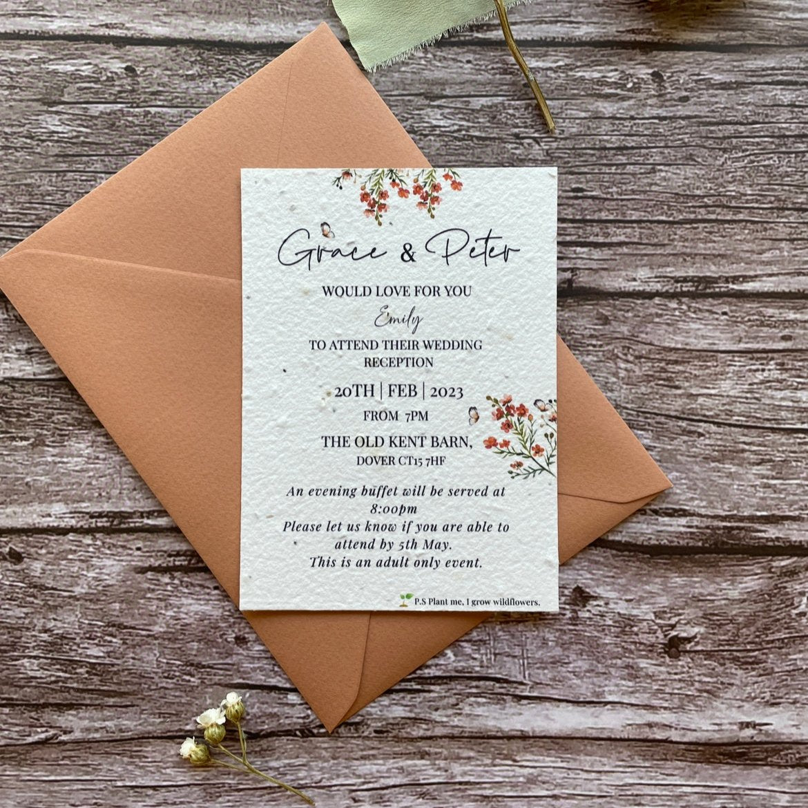 Plantable Evening Guest Wedding Invitations | Burnt Orange