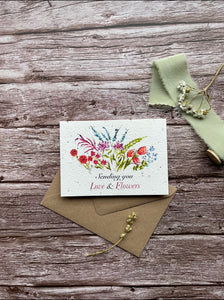 Sending Love & Flowers Plantable Card