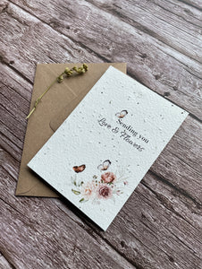 Plantable Seed Paper Card Butterfly Love & Flowers