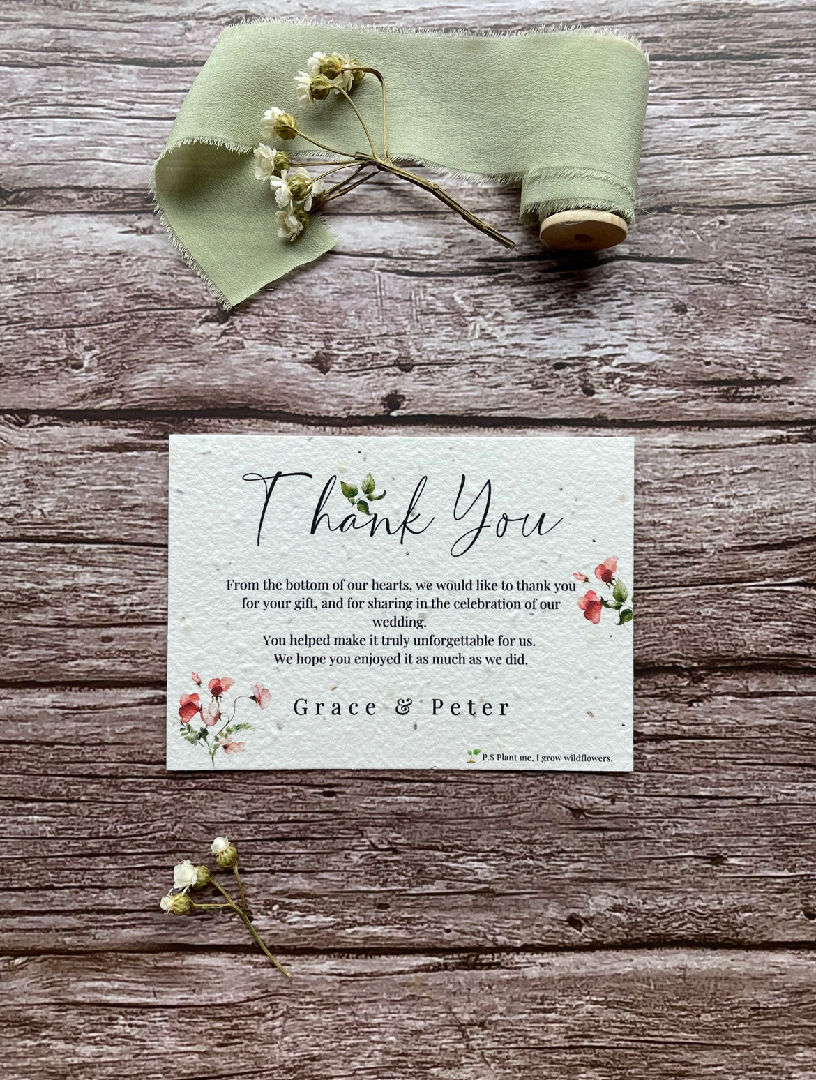 Plantable Wedding Thank You Cards - Sweet Pea