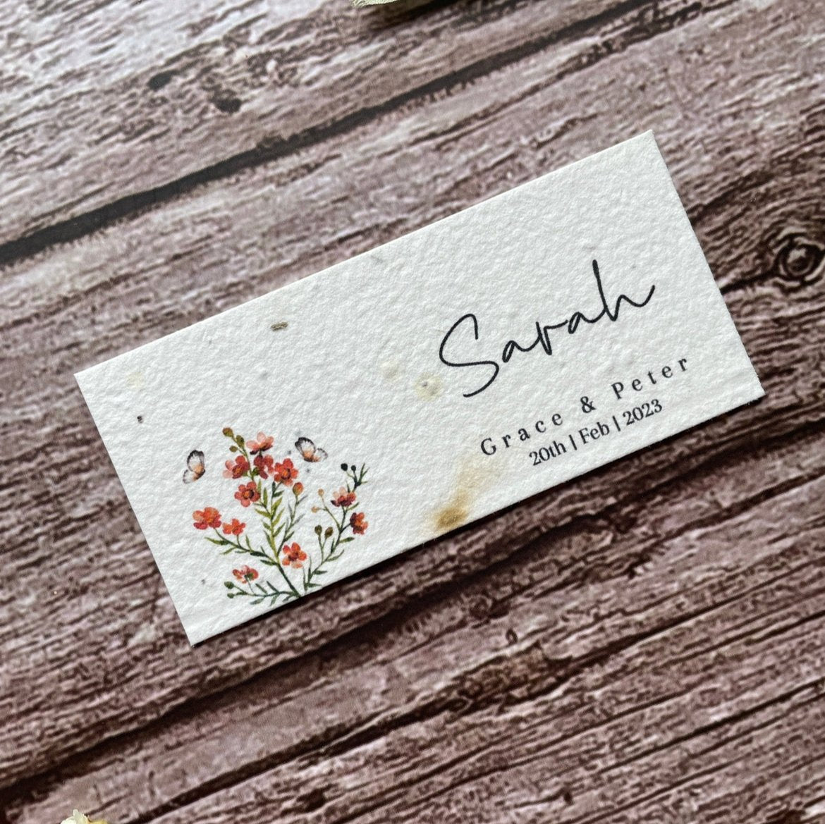 Plantable Wedding Guest Place Cards | Burnt Orange Theme