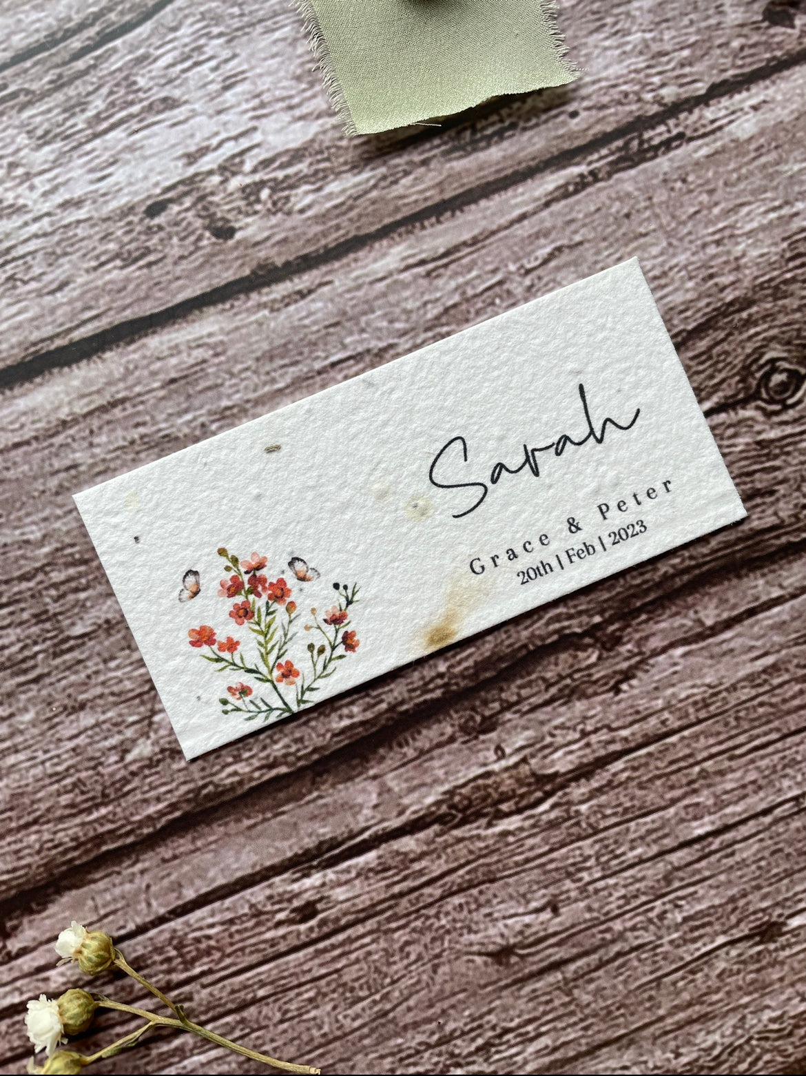 Plantable Wedding Place Cards - Burnt Orange
