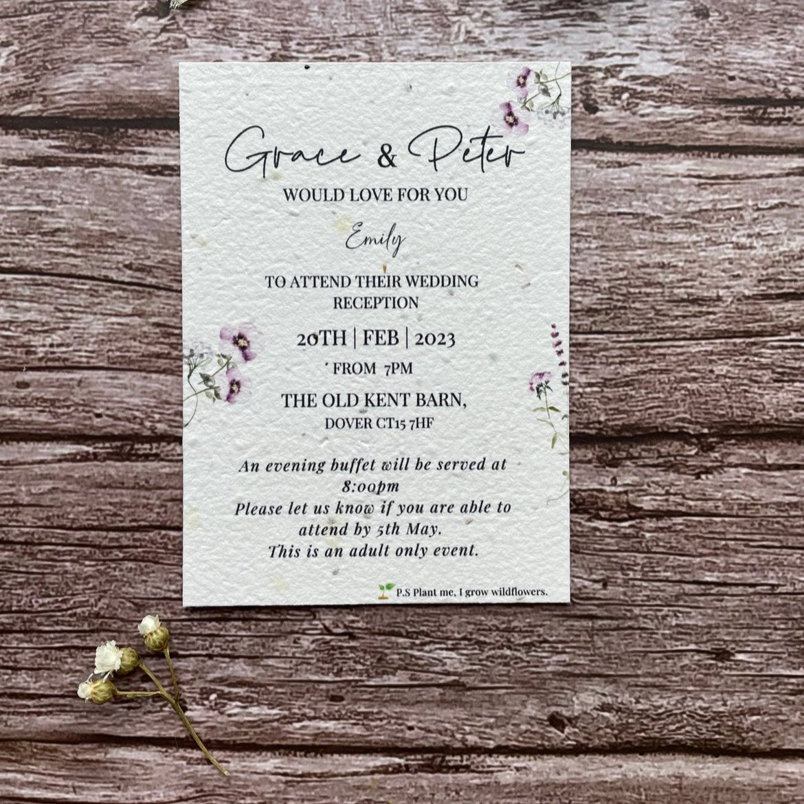 Plantable Evening Guest Wedding Invitations | Lilac