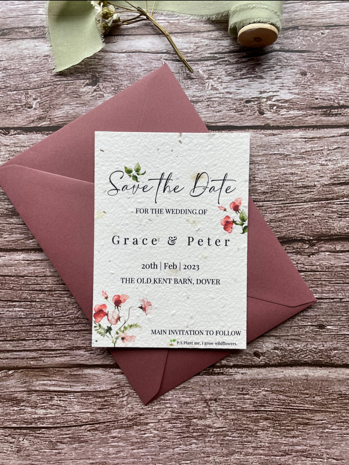 Plantable Wedding Save the Date Cards - Sweet Pea