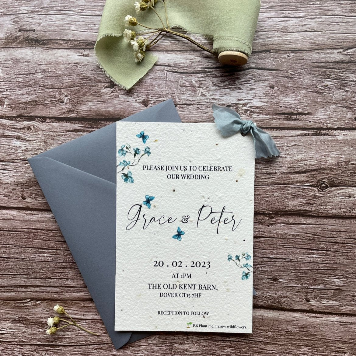 Blue wedding invitation discount
