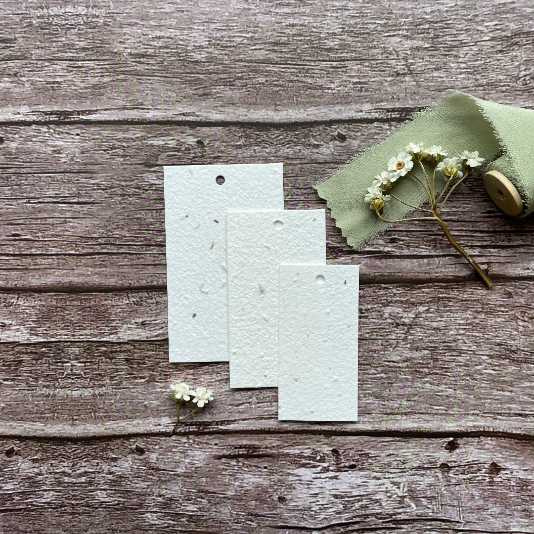 plantable blank product tags on seed paper