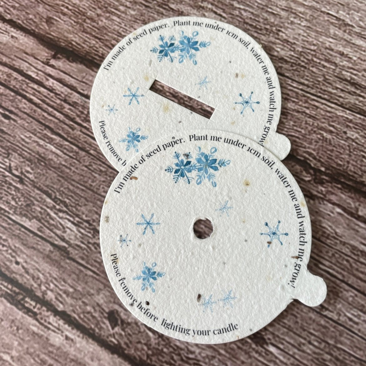 seed paper Christmas candle dust covers with snowflake desgin